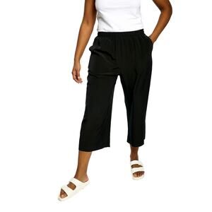 DUBGEE by Whoopi Black Cropped‎ Wide Leg Pull on Pants Size M